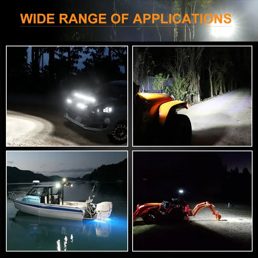 NAOEVO 4x4 Off road Led Light Bar Super Slim 120W 12V 24V 7 12 inch Driving Fog LED Work Lamp For Auto ATV SUV Tractor Boat Jeep