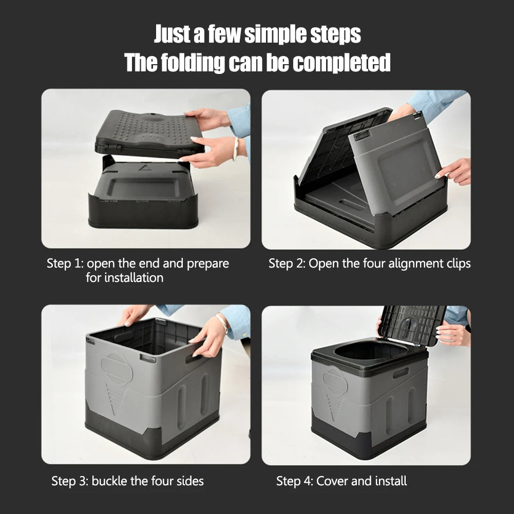 Travel Portable Car Emergency Toilet with cover Outdoor Folding Camping Toilet for Camping Hiking Boat Road Trips Beach