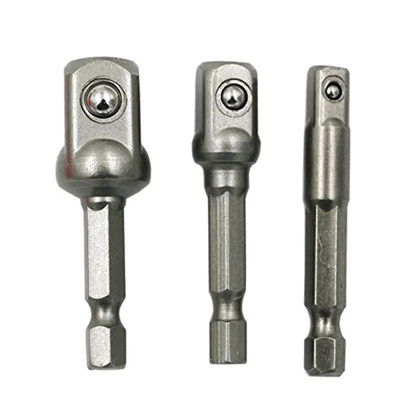 Chrome Vanadium Steel Socket Adapter Set Hex Shank 1/4" 3/8" 1/2" Extension Drill Bits Bar Set Power Tools TF003