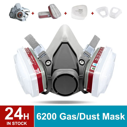 6200 Respirator Gas Mask Set Vehicle Painting Spray Cartridge Box 6001/6002 Orgainc Acid Vapors 5N11 Filters Dust-proof Mining
