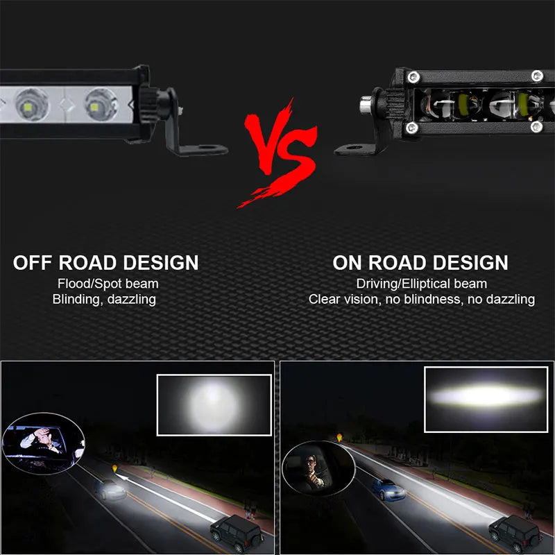 6D LED Light Bar 7'' 13'' 20'' 26'' 32 inch Offroad slim Led Bar Auto Driving Light fog lamp for Niva Lada 4x4 SUV ATV 12V 24V