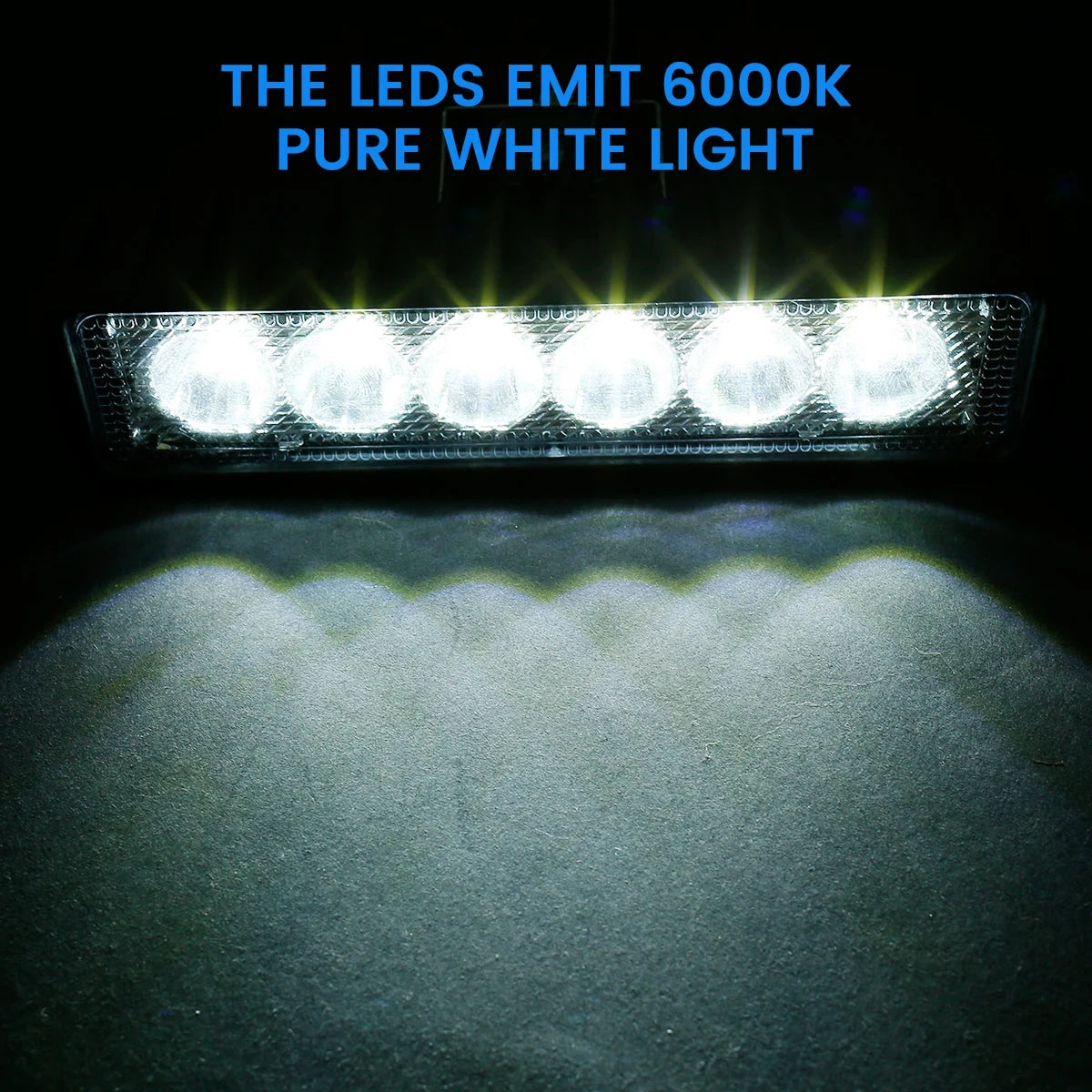 Car LED Light Bar 12V 18W 6000K Super Bright Work Light IP67 Waterproof Flood Spot White Off Road Head light Driving Light
