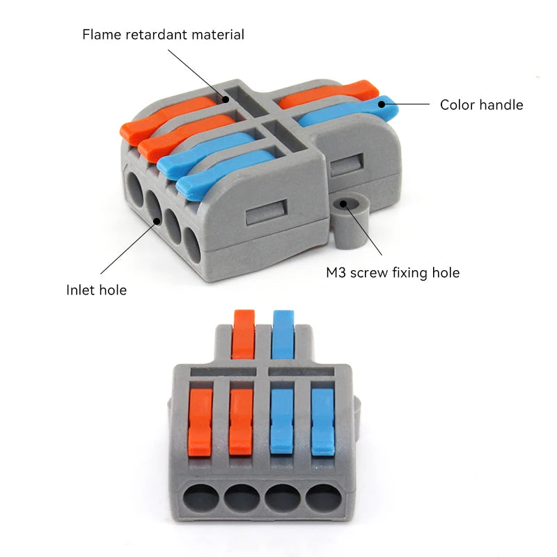 10/30/50 PCS Mini Fast Wiring Cable Connectors Universal Compact Splitter Electrical Conductors Push-in Home Terminal Block