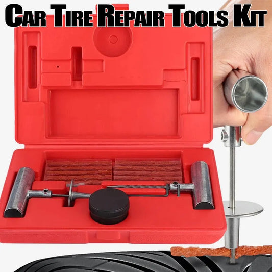 Heavy Duty 57Pcs Tire Repair Tools Kit DIY Car Van Truck ATV Motorcycle Home Plug Patch Insert Tool with Red Case